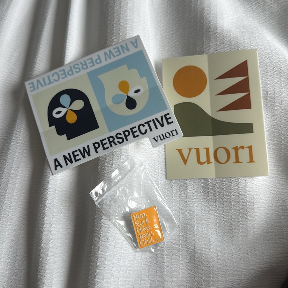 Vuori Pin and sticker